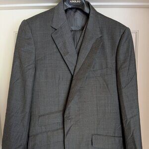 Lutwyche Savile Row Handmade Solid Gray 3-Piece Suit + Extra Pants Size US44S